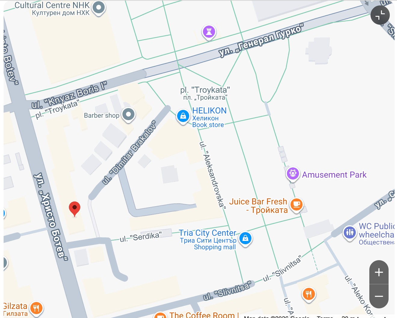 Map screenshot of the apartment location